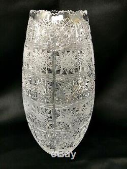 Crystal Glass Vase 10 Centerpiece Flower Bud Vase Hand Cut Bohemia Crystal NEW