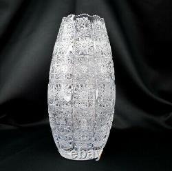 Crystal Glass Vase 10 Hand Cut Bohemia Czech Glass Decorative Flower Vase NEW