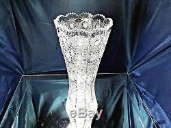 Crystal Glass Vase 12 Centerpiece Bud Vase Flower Hand Cut Bohemian Crystal