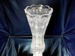 Crystal Glass Vase 12 Centerpiece Bud Vase Flower Hand Cut Bohemian Crystal