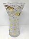 Crystal Glass Vase 12 Centerpiece Flower Hand Cut Gold Plated Bohemia New