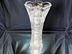 Crystal Glass Vase 9.5 Centerpiece Bud Vase Flower Hand Cut Bohemian Crystal