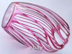 Crystal Glass Vase Flashed Glass Hand Cut Oertel Haida Bohemia Um 1920 N754