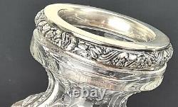 Crystal Glass Vase Glas Hand Cut 830er Silber Um 1930 1940 O587