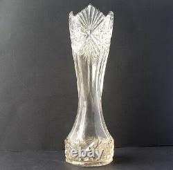 Crystal Glass Vase, Hand Cut, Um 1900 M195