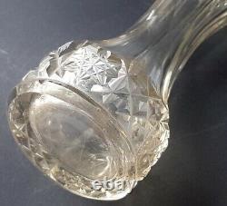 Crystal Glass Vase, Hand Cut, Um 1900 M195