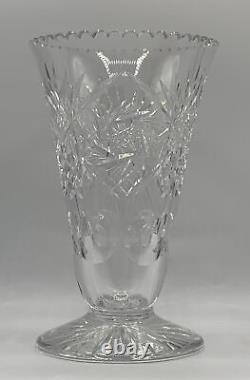 Crystal HUGE 9.75x6 Cut Crystal Vase Center Piece Unbranded Waterford Style