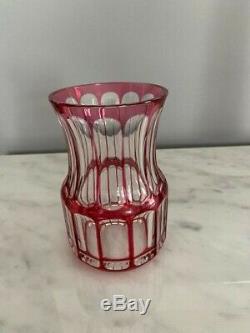 Crystal St. Louis red to clear cut crystal bud vase