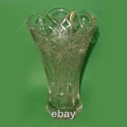Crystal vase 9.75 Tall 5.5 Openning Diameter Cut Pattern