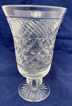Cumbria Crystal Cut Glass Footed Vase Celery Vase with Original Label 19.5cm