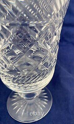 Cumbria Crystal Cut Glass Footed Vase Celery Vase with Original Label 19.5cm