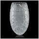 Cut Crystal Vase 11.5 Artist Signed Hash Marks Daisies Made In Turkey Ev500