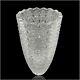 Cut Crystal Vase 14 1/2 Tall Artist Signed Buttons Daisies Sawtooth Rim Tv201