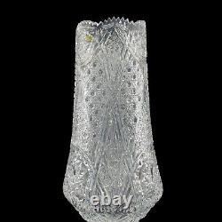 Cut Crystal Vase Artist Signed Large Brilliant Glass Bulb Vase BV100
