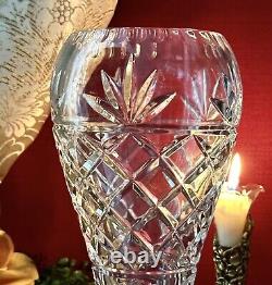Cut Crystal Vase Heavy Leaded Deep cuts Floral Blown Light Reflective Beautiful