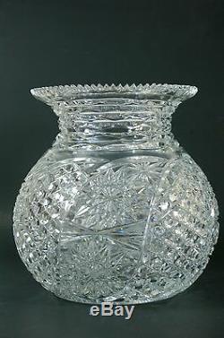 Cut Glass Crystal Vase Artist Signed from Turkey