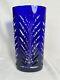 Cut To Clear Cobalt Blue Glass Vase Lead Crystal Mint