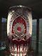 Cut To Clear Red Crystal Vase. Rare