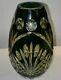 Cut To Clear Crystal Vase 9 Inch Pattern Bohemian Czech Poland Black/yellow