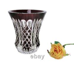 Cut to clear Crystal Vase Amethyst Purple Cranberry Beautiful Stylish 5.90