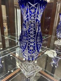 Cut to clear crystal vase. Beautiful unit
