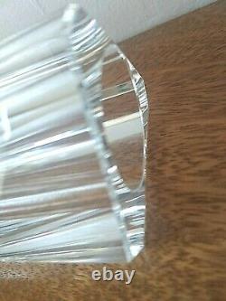 Czech Art Glass Facet Cut Vase by Moser Marked Bohemian Luxury Crystal Glass