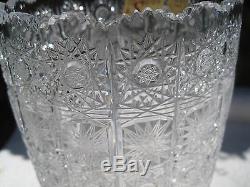 Czech Bohemia Hand Cut Queen Lace Crystal Round Vase 10 Mint Nib