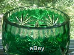 Czech Bohemian Bavarian Nachtmann Emerald Cut Starburst Crystal Glass 10 Vase