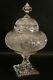 Czech Bohemian Crystal Clear Cut To Clear Vase With Lid