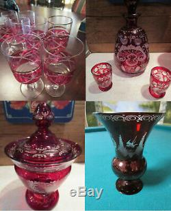 Czech Bohemian Crystal Cut Clear To Cut Glasses, Vases, Egermann, Pick One