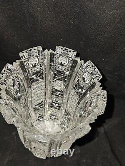 Czech Bohemian Cut Crystal Vase