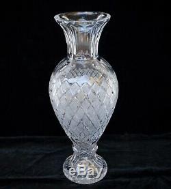 Czech Bohemian Large Hand-cut Heavy Crystal Vase 15 1/2 Tall