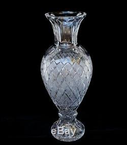 Czech Bohemian Large Hand-cut Heavy Crystal Vase 15 1/2 Tall