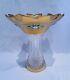 Czech Bohemia Crystal Glass Cut Crystal Vase 21cm/8 Decorated Gold Iii