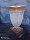 Czech Bohemia Crystal Glass Cut Crystal Vase 33cm/13 Decorated Gold