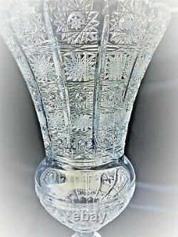 Czech bohemia crystal glass Cut crystal vase 41cm/14 hand made