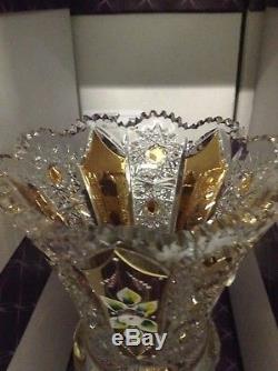 Czech bohemia crystal glass Cut crystal vase 41cm/ 16