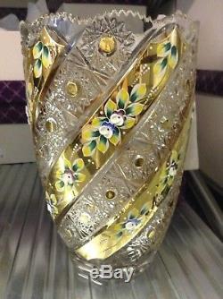 Czech bohemia crystal glass Luxury Cut crystal vase 41cm/ 16
