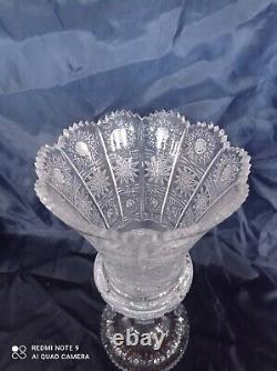 Czech bohemia crystal glass Luxury cut vase 28cm/11