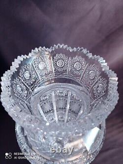 Czech bohemia crystal glass Luxury cut vase 28cm/11