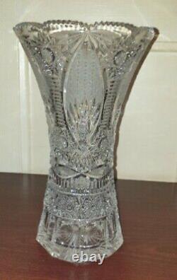 Czech bohemia crystal glass Luxury cut vase 31cm/12