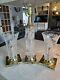 Dresden Cut Crystal Vase With Brass Base Accent Lamp Set Of 3