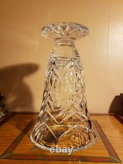ELEGANT Waterford Fine Crystal Cut Footed Flower Vase 10 TallEXCELLENT
