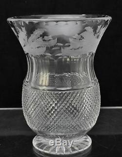 Edinburgh Crystal Cut Thistle 8 Inch Heavy Vase