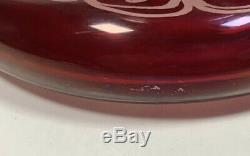 Egermann Bohemian Castle Crystal Glass Ruby Cut to Clear Vase Large