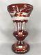 Egermann Egc2 Ruby Cut To Clear Crystal Vase Stags And Forest