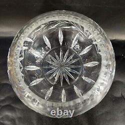 Elegant Antique Bohemian Cut Crystal Globe Vase Flowers & Crosshatch Design s-2G