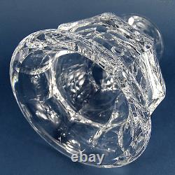 Elegante Kristall Vase Pokalvase Facetten Schliff Cut Crystal Böhmen vintage