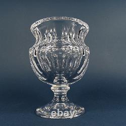 Elegante Kristall Vase Pokalvase Facetten Schliff Cut Crystal Böhmen vintage