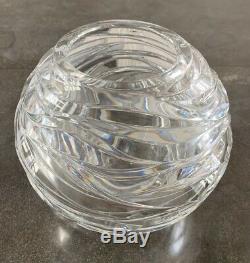 Emil Brost For Tiffany & Co Wave Cut Crystal Modern Structural Vase Signed 1998
